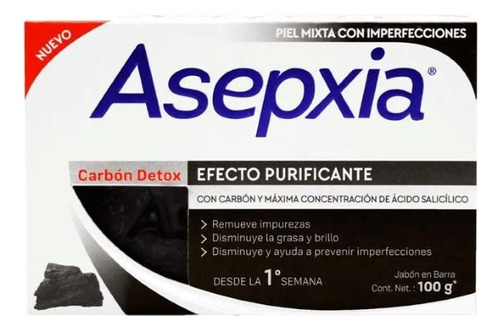 Jabón Asepxia Carbón Activado X 100 - g a $180