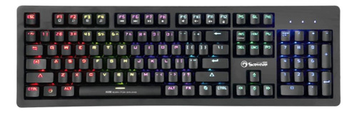 Teclado gamer Marvo Scorpion KG916 QWERTY inglés US color negro con luz rainbow