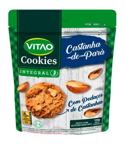 Cookie Integral Castanha Pará Disp  8 Un. De 200g - Vitao