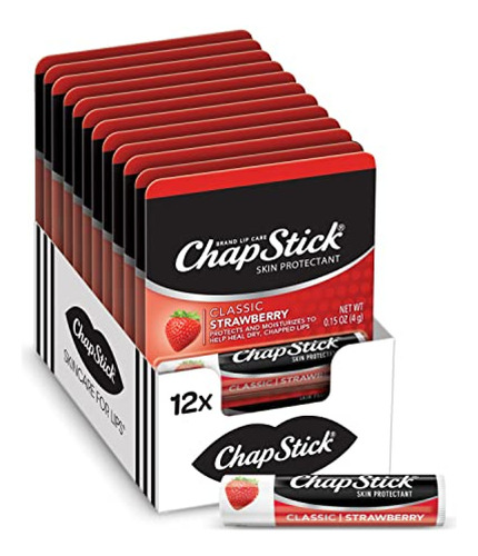 Bálsamo Labial Chapstick  Chapstick Classic Strawberry Lip B