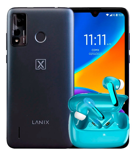 Lanix X7 Dual Sim 32gb Negro 2gb Ram + Audifonos Fresh Fun S19 Azul Negro