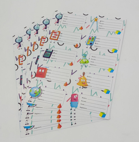 50 Etiquetas Escolar Para Marcar Útiles Cuadernos Niño #2