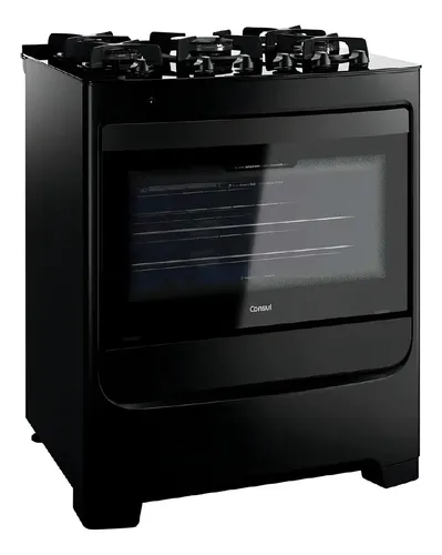Fogão Consul CFS5VAE com porta com visor - preto