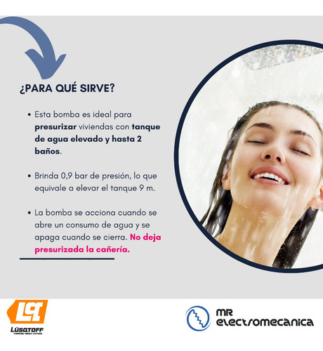 Imagen 2 de 10 de Bomba Presurizadora 2 Baños / Duchas + Cocina Lusqtoff Lps