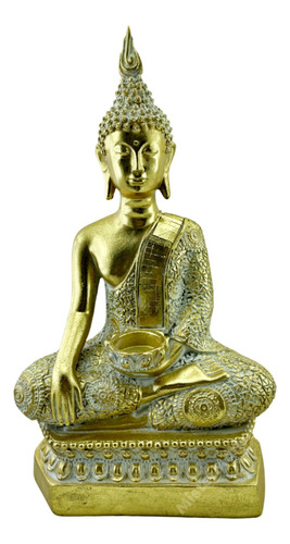 Figura Decorativa Grande Buda 40.8cm Feng Shui Deco Zn 