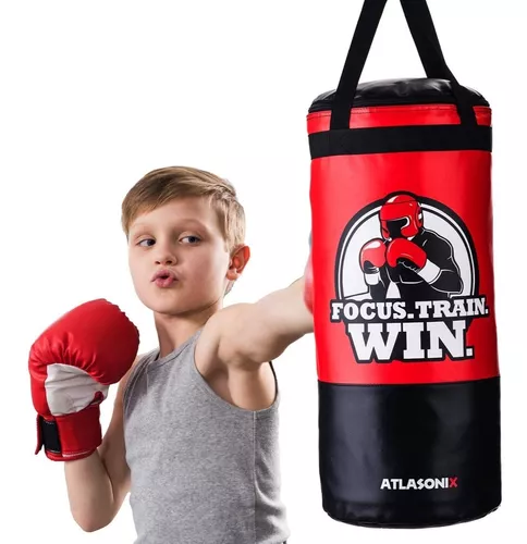 Atlasonix Saco de boxeo para niños, saco de boxeo ajustable para niños y  niñas de 3 a 10 años con guantes de boxeo y diadema ninja, juego de boxeo