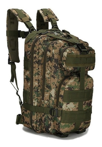 Mochila Tática Militar Impermeável Reforçada Grande 30litros Cor Floresta