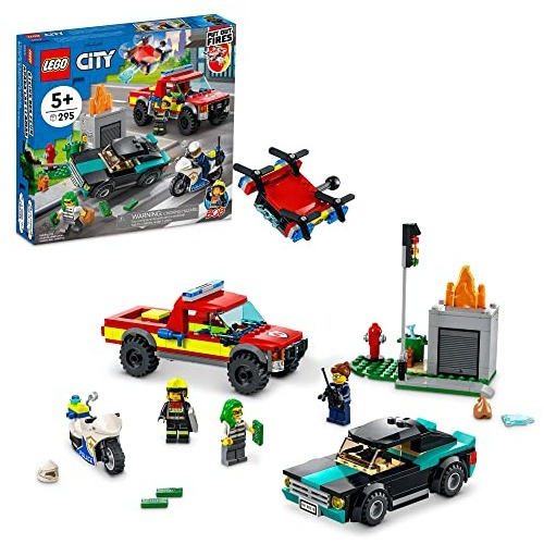 Kit De Construcción Lego City Fire Rescue Police Chase 60319