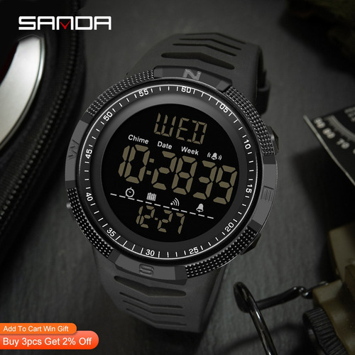 Reloj Electrónico Luminoso Impermeable Sanda Para Hombre