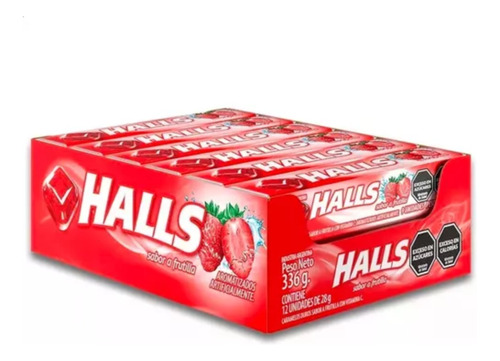 Pastillas Halls Frutilla - Pack X 12un