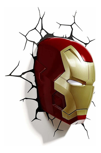 Máscara 3dlightfx Marvel Avengers Iron Man 3d Luz Deco