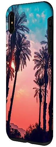 Funda Para iPhone XS Max Fun Tropical Beach Palm Tree Par-02