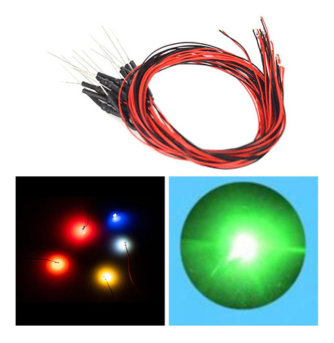 20 Piezas 30cm 12v Pre Cableado Led Lámpara De Luz Verde