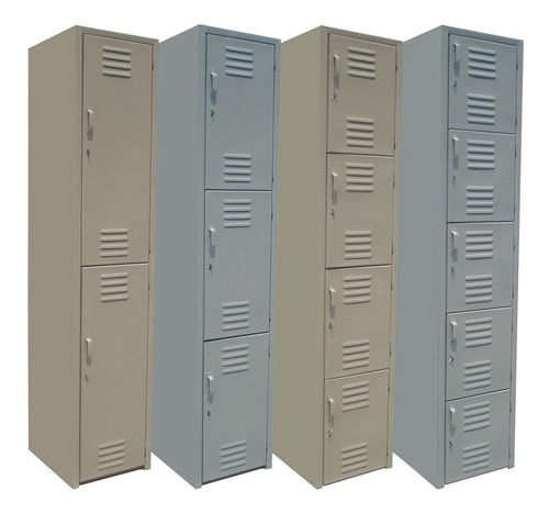 Locker Casilleros Metalico Estandar  Oficina Gris O Arena