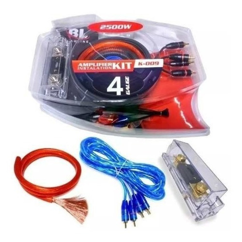 Imagen 1 de 1 de Kit De Cables 4 Gauges K-009 Blauline 2500w Potencia Auto