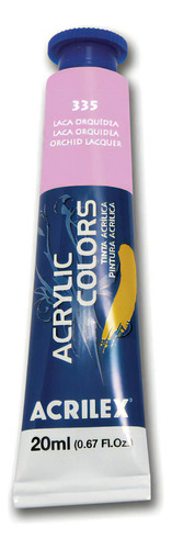 Tinta Acrílica Acrilex 20ml - Acrylic Colors - Tela E Outros Cor 335 - Laca Orquídea