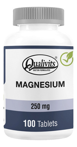 Magnesio 250 Mg Qualivits X 100 Tabletas Apto Veganos Sabor Natural