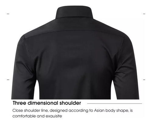 Camisa Hombre Elástica Manga Larga Que No Necesita Planchado