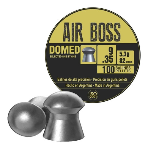 Balines Apolo Air Boss Domed 9 Mm (.35) 82 Grains Lata X 100