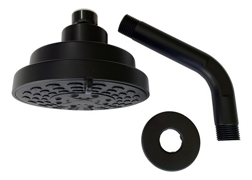 Regadera Ducha Redonda Abs 3 Funciones 10cm Brazo Negro