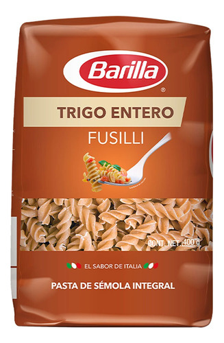 Pasta De Sémola Integral Fusilli Trigo Entero Barilla 400 G