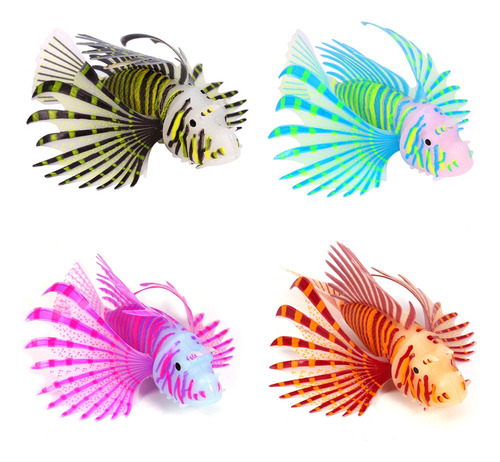 Fluorescencia Peces Acuario Adornos 3d De Silicona Artificia