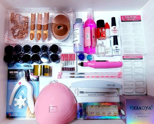 Kit De Uñas Acrílico Y Gelish 42 Productos + 8 Regalo | Meses sin intereses