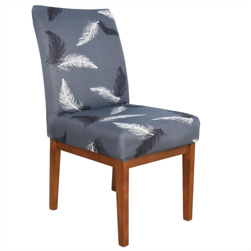 04 Capas P/ Cadeira Jantar Malha Gel Com Elástico Estampadas Cor Modern Leaf Desenho do tecido Liso