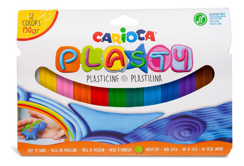 Plasticina 150 Grs 12 Colores Carioca
