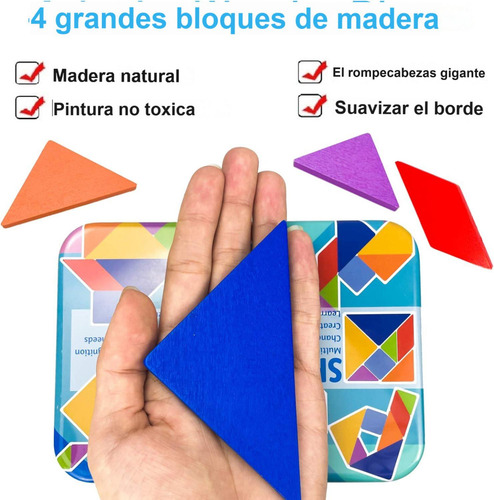 .tangram De Madera Juego Material Didáctico Rompecabezas