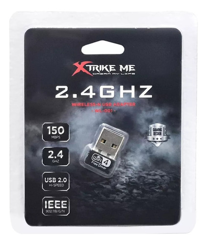 Tarjeta Receptor De Red 2,4 Gh Wifi Usb Xtrike Me Wl 001 Pc®