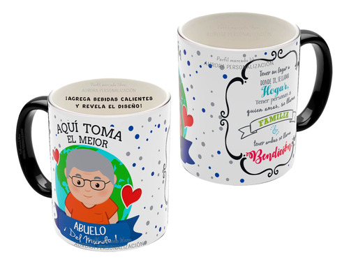 Mug Pocillo Mágico Aquí Toma Abuelo Regalo