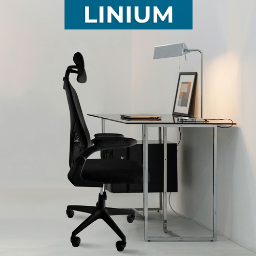 Silla Oficina Escritorio Linium Ergo Premium Ejecutiva 4 Pcs Color Negro Material Del Tapizado Malla