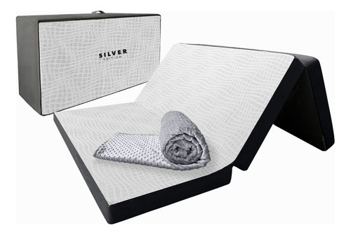 Pack Colchón Matrimonial Plegable Silver Edition + Cobija Blanco