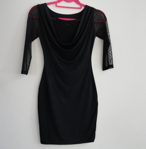 Vestido Lycra Tul Encaje  Youtoo Negro 