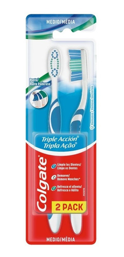 Cepillo Dental Colgate Triple Acción Medio 2 Un