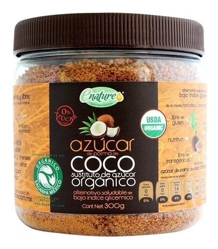 Azúcar De Coco Orgánico 300g Enature Sustituto De Azúcar