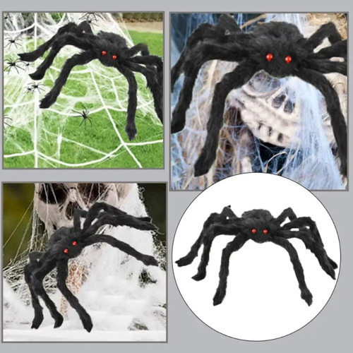 Juego De 4 Accesorios De Terror Con Forma De Araña Peluda Gi