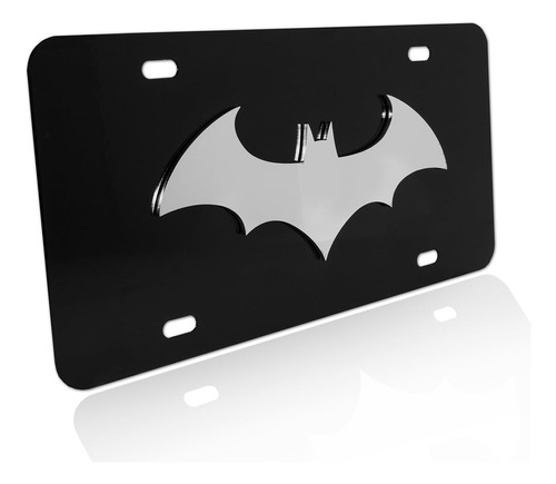 Placa De Matrícula Negra De Batman Bat De Acero Inoxidable 3