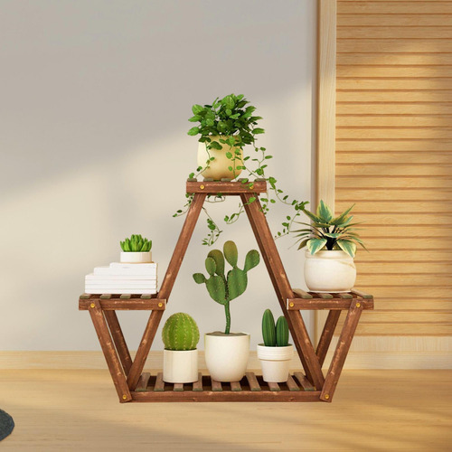 Soporte De Madera Para , Expositor De Flores, Rústico,