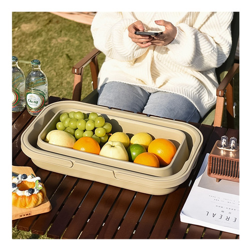Cesta De Picnic Plegable Para Acampar Con Mesa Tipo Bandeja