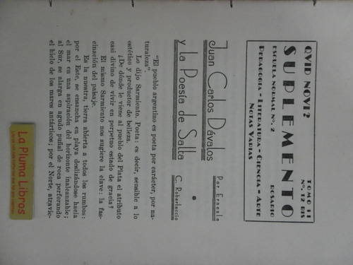 Revista Quid Novi?  Nro12 Bis 1933 (p/intonso) Robertaccio