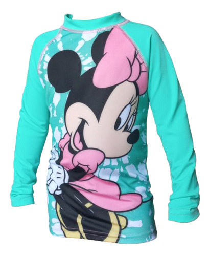 Remera Manga Larga Nena Uv50 Minnie Disney Malla 1 A 4 Años