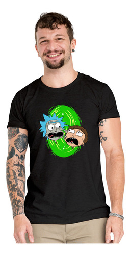 Polera Rick And Morty Portal I Series Algodón Orgánico Wiwi