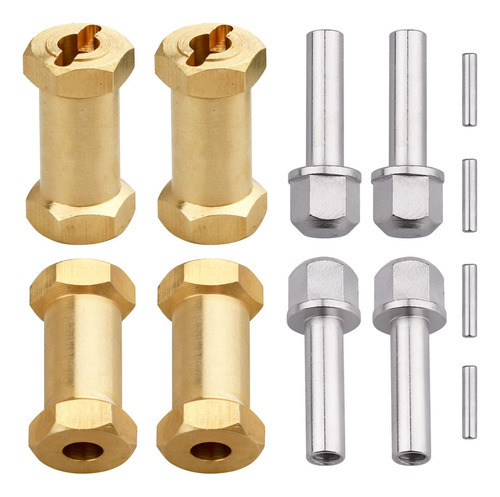 Buje Hexagonal De 12 Mm Latón Con Ruedas Para Rc 1/10