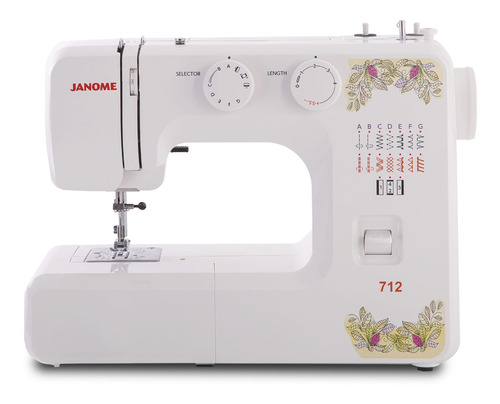 Imagen 1 de 1 de Máquina de coser recta Janome 712 portable blanca 220V - 240V