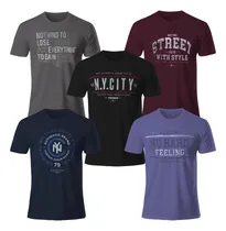 Comprar Pack X5 Remeras Estampadas Hombre Talles S - Xxl