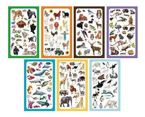 Pack Variedad De Stickers Animales Del Mundo Koobar (300+)