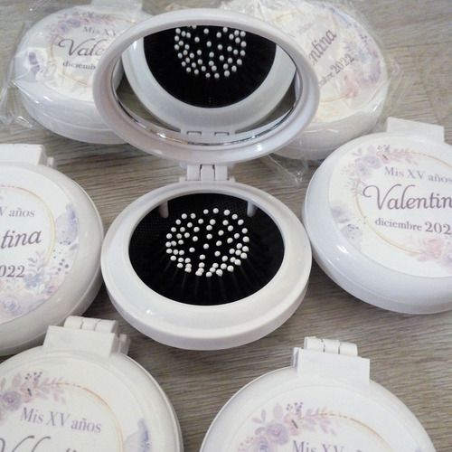Recuerdo Estuche Plegable Con Espejo Y Cepillo Para Eventos