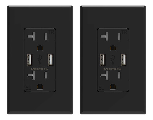 Elegrp Tomacorrientes De Pared De Puertos Usb De Alta Veloci